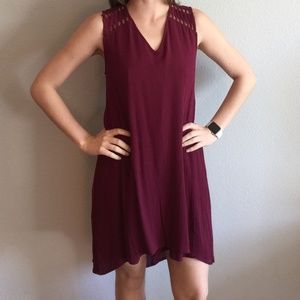 Maroon Dress with Cutout Details
